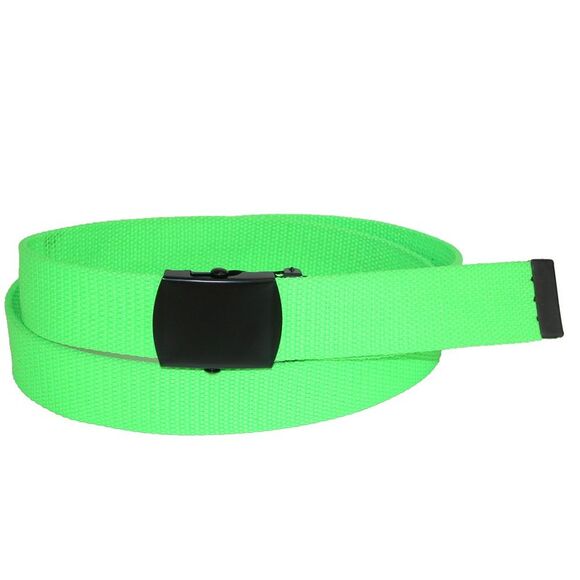 CTM Plus Size Adjustable 1.25 Inch Wide Neon Fabric Web Belt - Picture 1 of 2